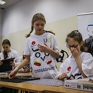 Children from Poland and Lithuania were setting a Guinness record