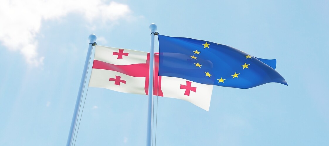 Flags of Georgia and EU