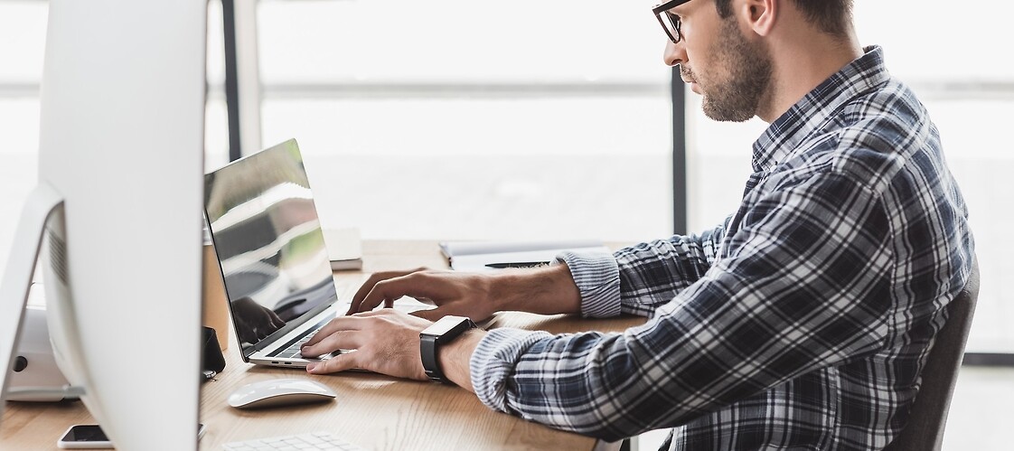 Man working on computer