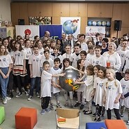 Students and panelists in classroom