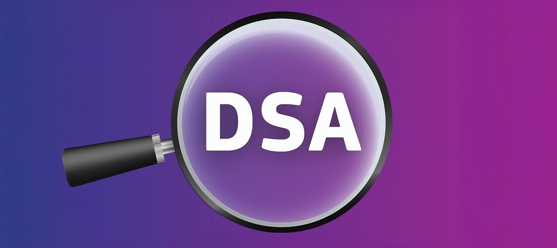 Magnifying glass with the inscription DSA