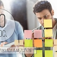 Grafika z informacją: 80% startup-ów zakładają mężczyźni (dane – badanie UKE)