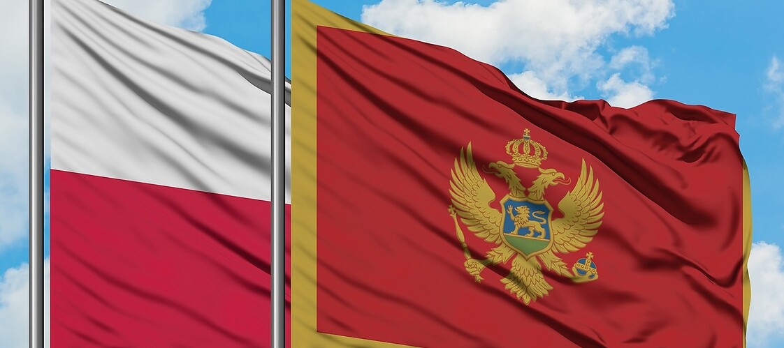 Flaga Polski i Czarnogóry